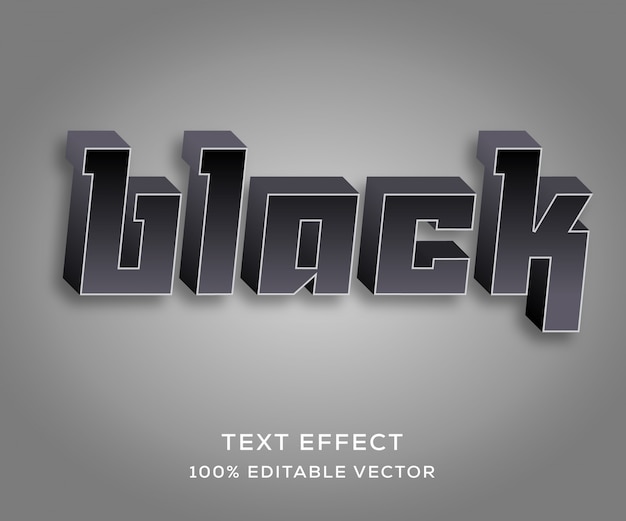 Black Full Editable Text Effect With Trendy Style