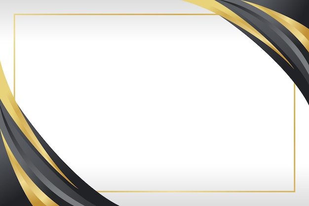 black gold curve border with a gold line on a white background