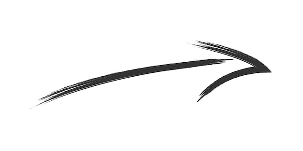 Black hand drawn brush stroke arrow isolated on white Vectpr Illustration EPS10
