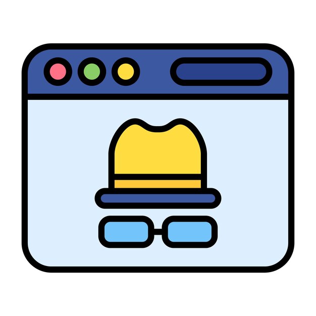 Black Hat Flat Illustration