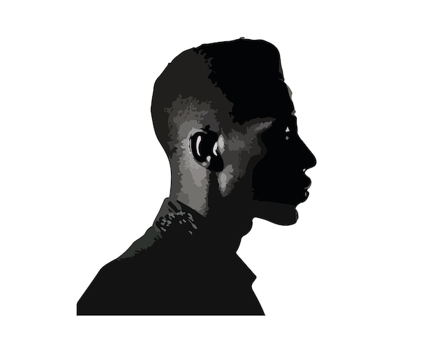 Black man silhouette, Print, illustrator, vector