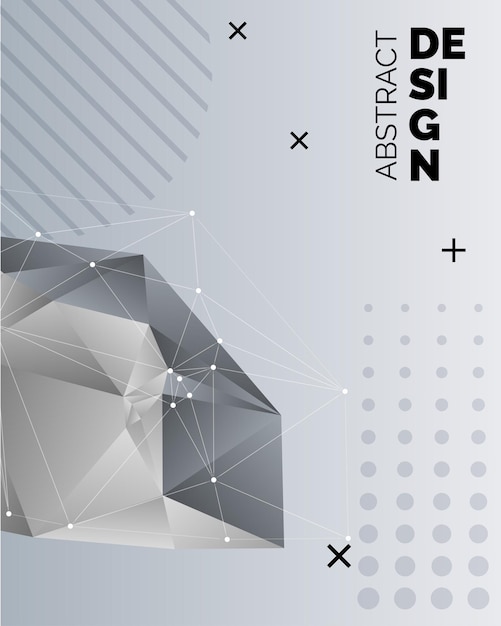 Black Paper Origami Polygonal Shape vector background
