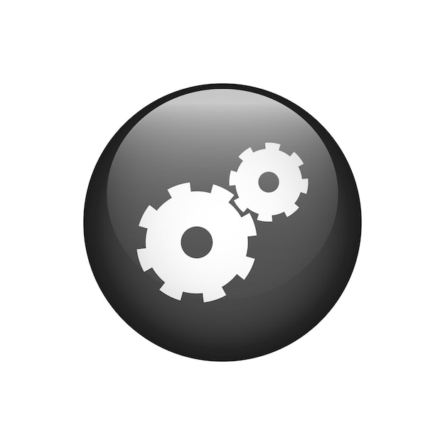 Black setting icon Cogwheel symbol Gear wheel Vector illustration