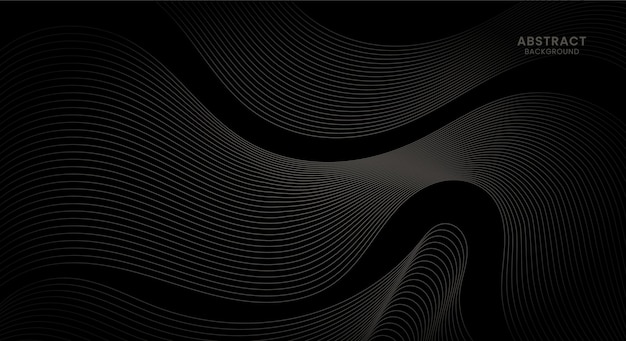 Black wavy lines texture background
