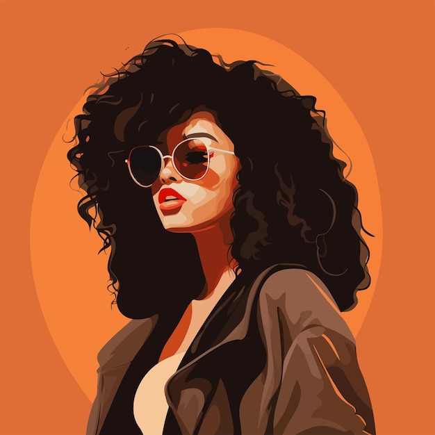 black woman portrait vector illustration