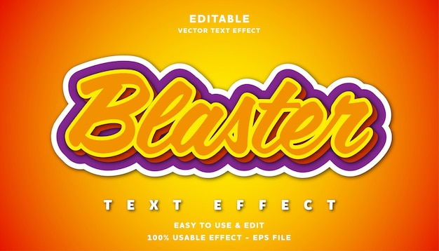 blaster editable text effect with modern and simple style usable for logo or campaign title