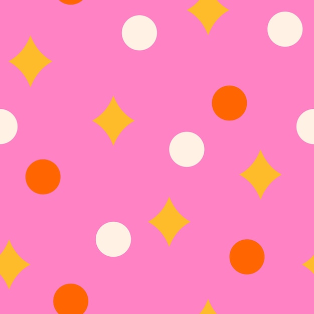 Blinks and dots on pink Vector seamless pattern