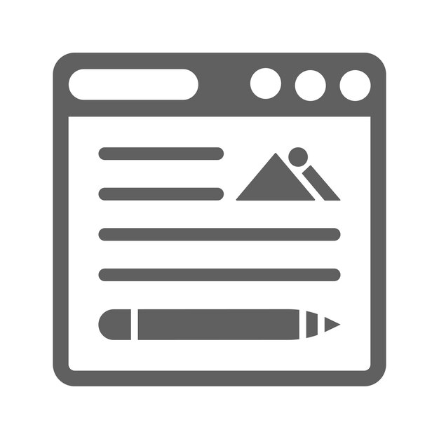 Blog article edit icon Gray vector graphics