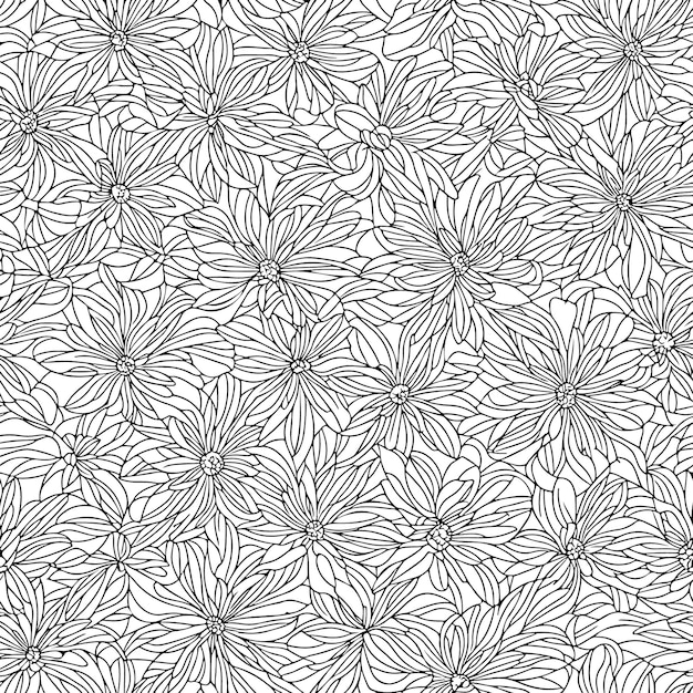 Blomstrete sømløst mønster Diagonale blomsterlinjer mønsterbakgrunn Linjemønster Vektorillustrasjon