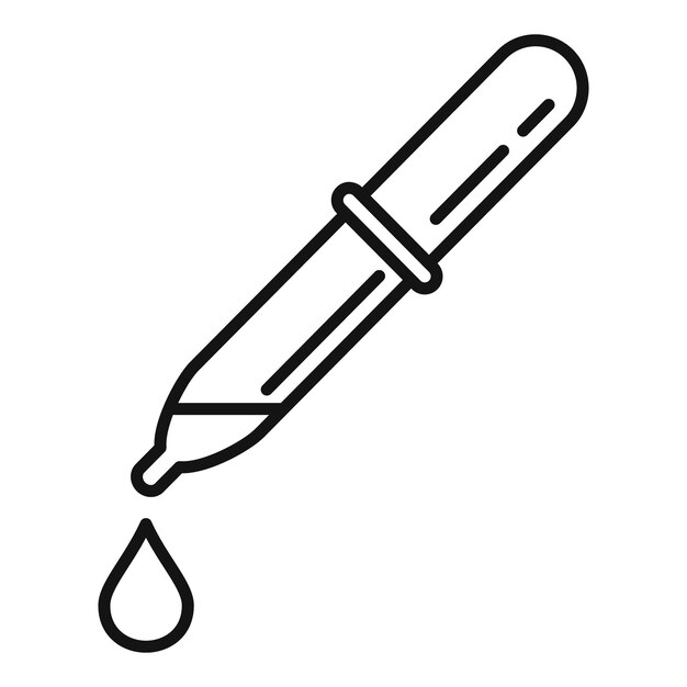 Blood pipette icon Outline blood pipette vector icon for web design isolated on white background