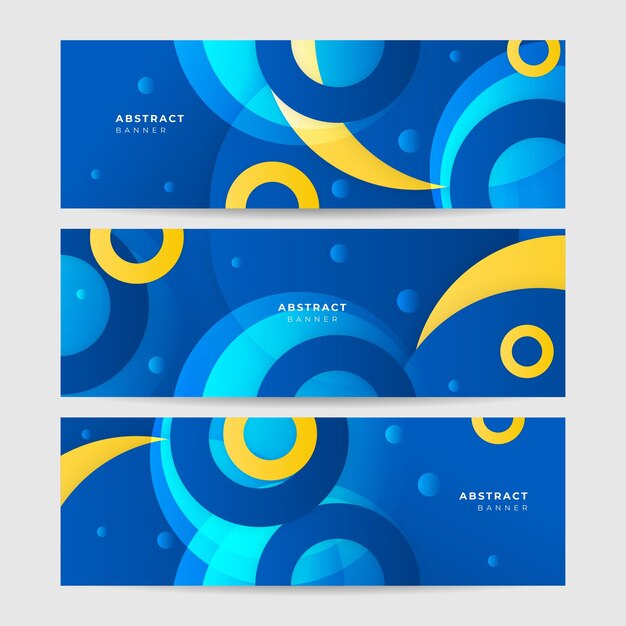 Blue banner background with orange and yellow color composition in abstract Vector abstract graphic design banner pattern background template illustration