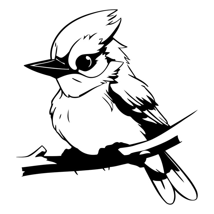 Vektor blue bird on a branch vector illustration isolated on white background