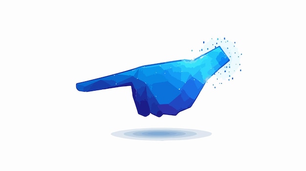 blue click button hand cursor vector icon for website design