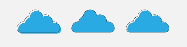 Blue cloud vector set Sky