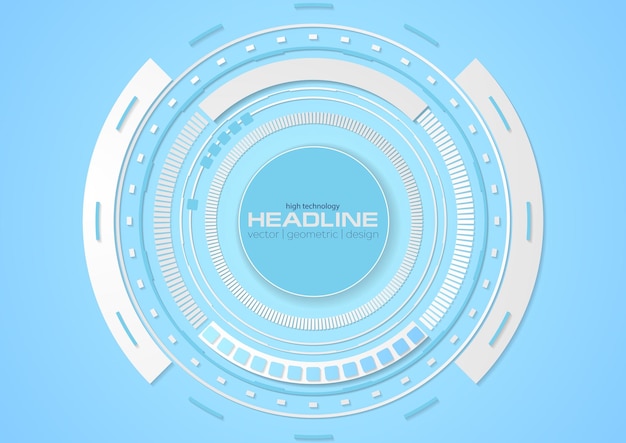 Blue cyan abstract tech HUD gear background