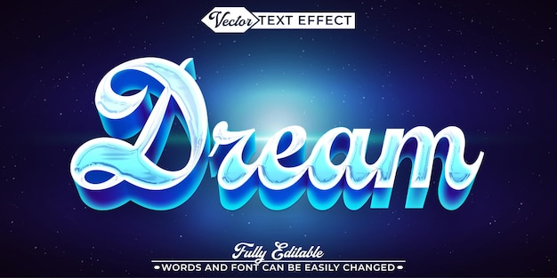 blue dream vector editable text effect template