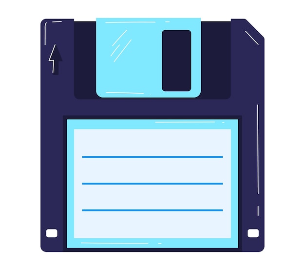Blue floppy disk vector illustration retro storage device for computers