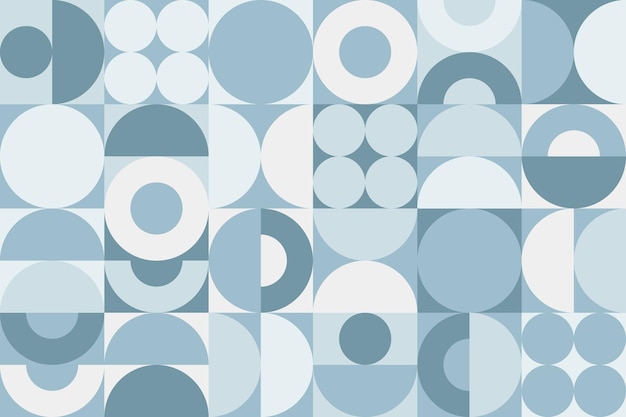 Blue Geometric Tile seamless Pattern from circle rings parts Abstract Simple Mosaic Background Semicircle Shapes Template for cover wallpaper packaging textile print