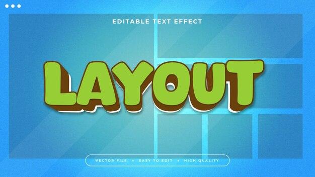 Blue green and brown layout 3d editable text effect font style