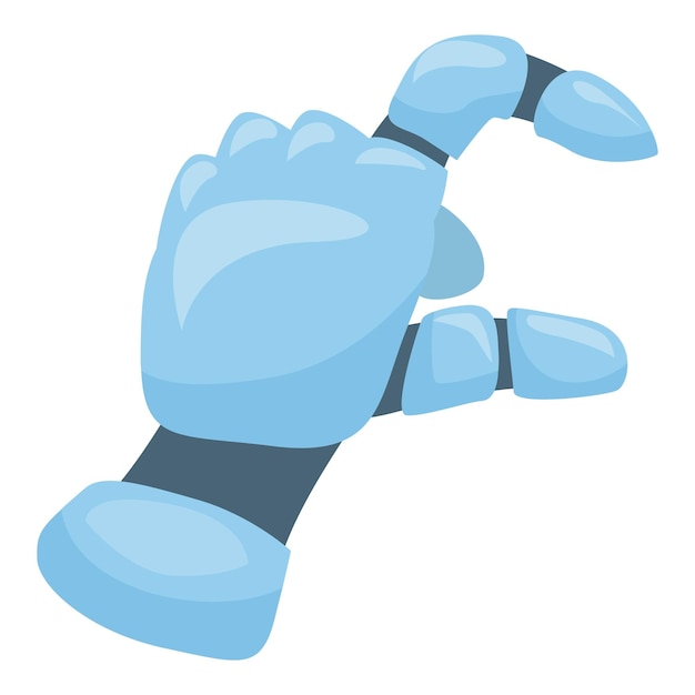 Blue robot hand making picking gesture
