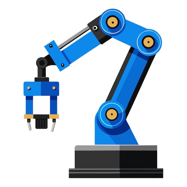 Blue Robotic Arm in Action