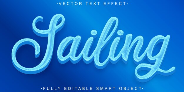 blue shiny sailing vector fully editable smart object text effect