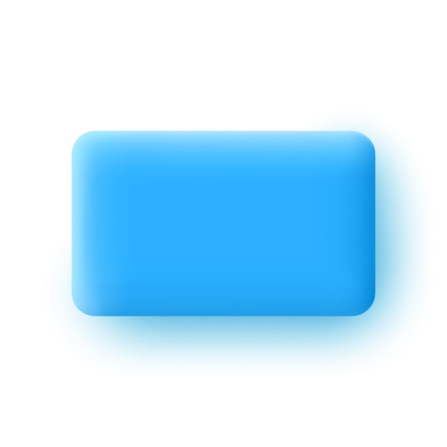 Blue tablet in 3d cartoon style Banner Device Vector illustration