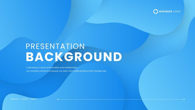 Blue vector simple abstract background with waves and liquid Presentation background template