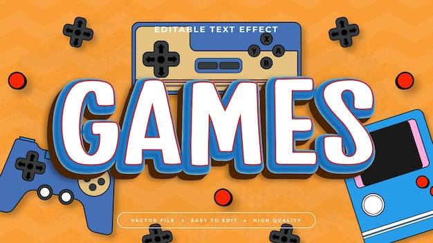 Blue white and orange games 3d editable text effect font style
