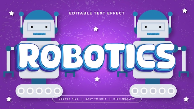 blue white and purple violet robotics 3d editable text effect font style