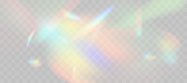 Blurred rainbow refraction overlay effect Light lens prism effect