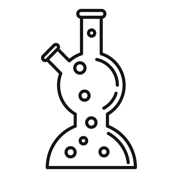 Boiling lab pot icon Outline boiling lab pot vector icon for web design isolated on white background