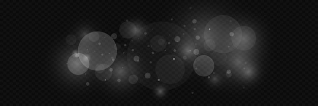bokeh and particle effect on a transparent background