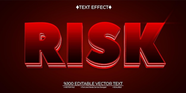 Bold Red Risk Editable Vector 3D Text Effect