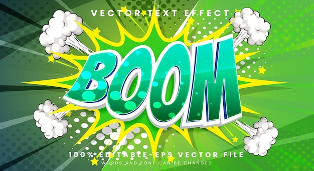 boom comic cartoon style pop art editable text effect template