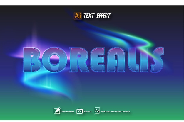 borealis text style editable text effect eps file