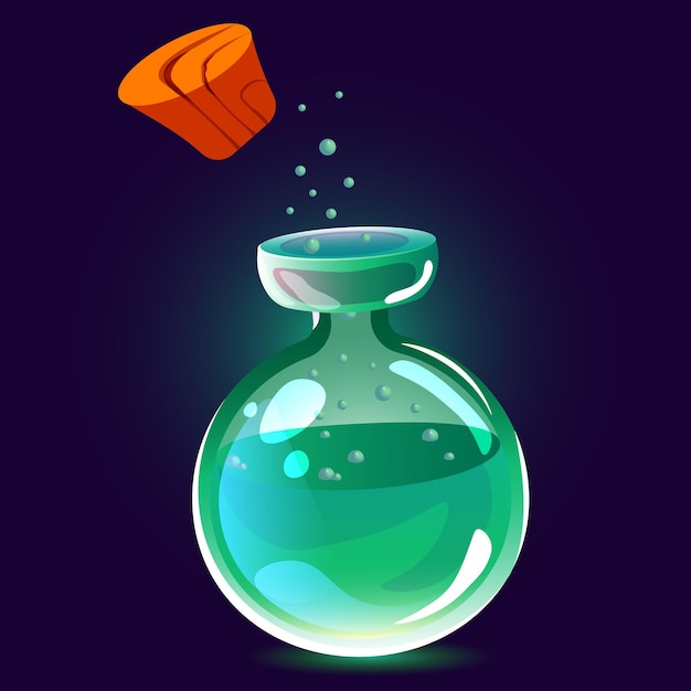 Bottle of green poisonEmoji icon Vector illustration EPS10