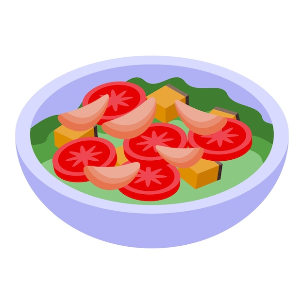 bowl containing delicious salad with slices of tomato cheese and spinach