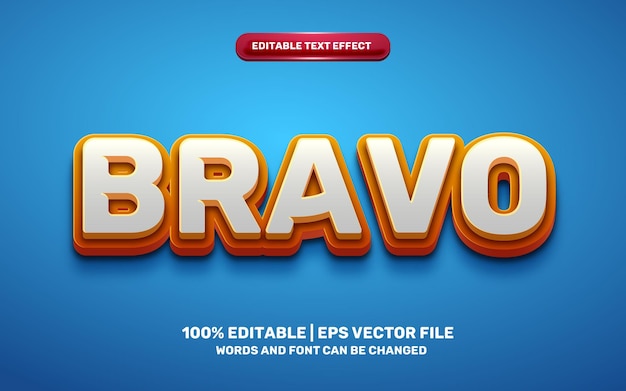 Bravo tegneserie heltespill 3D redigerbar teksteffekt