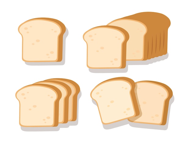 Bread sliced bakery icon set vector illustration