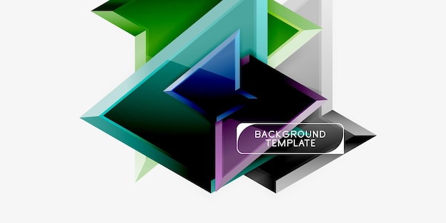 Bright colorful triangular poly 3d compositionabstract geometric background minimal design polygonal futuristic poster