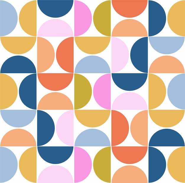bright playful geometric shapes pattern design