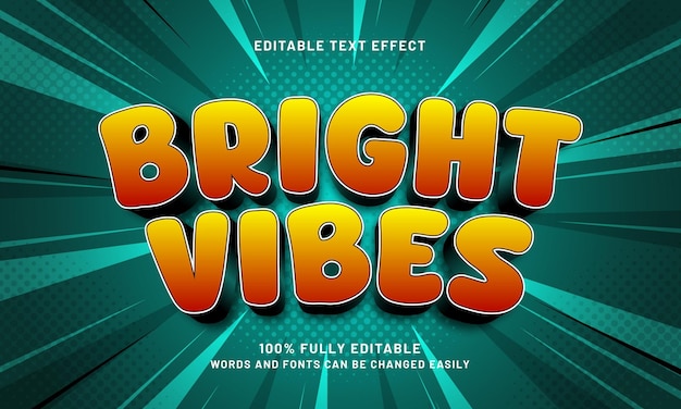 bright vibes editable text effect with a play and game theme
