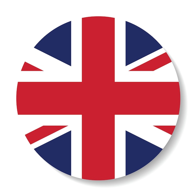 British circle flag icon digital vector illustration