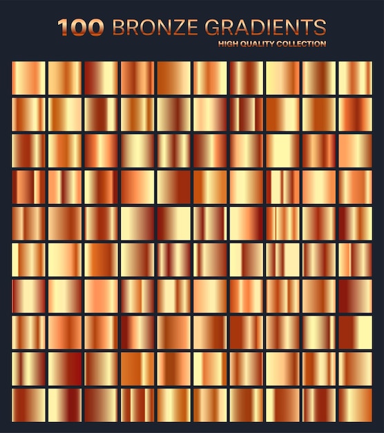 bronze gradient pattern template set of colors for design collection of high quality gradients