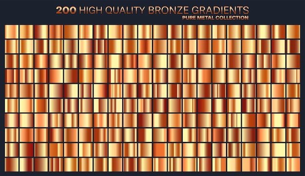 bronze gradient pattern template set of colors for design collection of high quality gradients