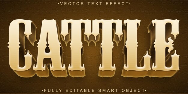 brown cattle vector fully editable smart object text effect
