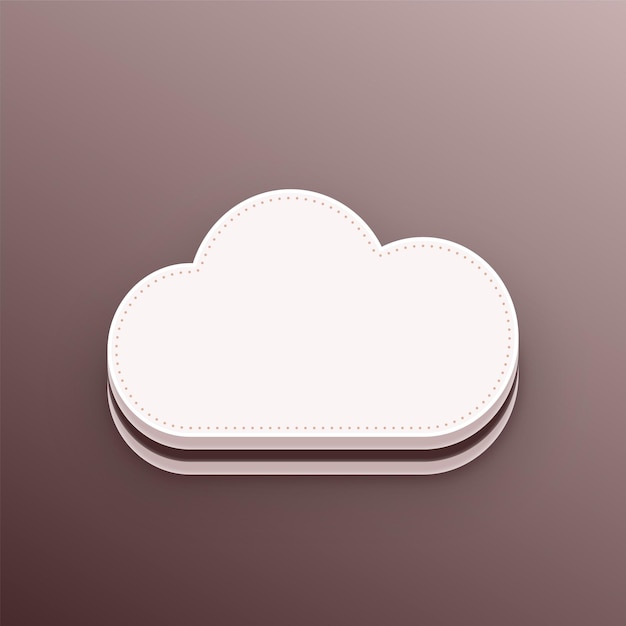Brown Tone 3D Vector Cloud Icon with Editable Background