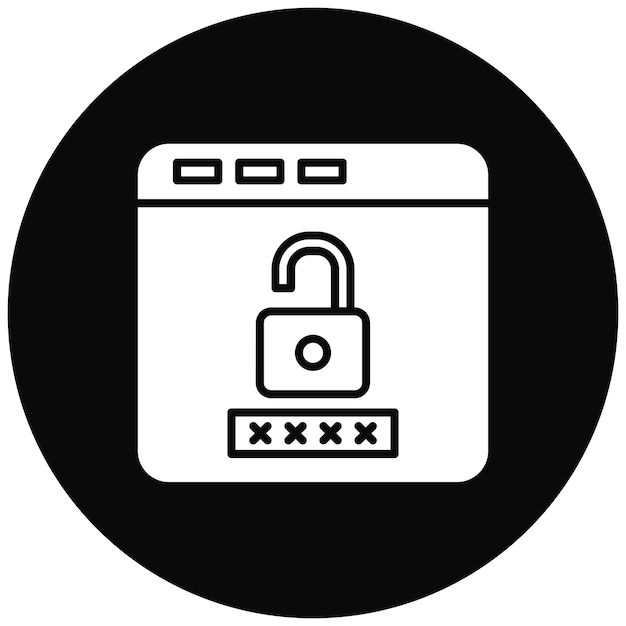 browser password icon vector image can be used for protection and security