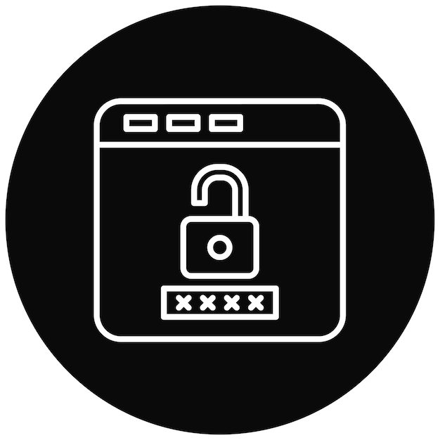 browser password icon vector image can be used for protection and security